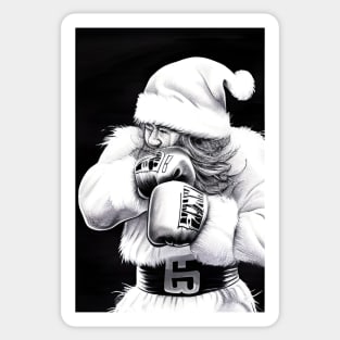 Merry Kickmas Santa Claus Kickboxing Fighter Sticker